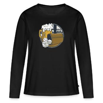 Jeux de dés De Chocs Pub - T-shirt manches longues Premium bio Femme - noir - Devant - Julia (174cm)