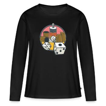 Jeux de dés De Chocs Pub - T-shirt manches longues Premium bio Femme - noir - Devant - Julia (174cm)