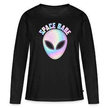 Space babe - Extraterrestre - T-shirt manches longues Premium bio Femme - noir - Devant - Julia (174cm)
