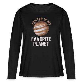 Jupiter est ma planète préférée - Jupiter Planet - T-shirt manches longues Premium bio Femme - noir - Devant - Julia (174cm)