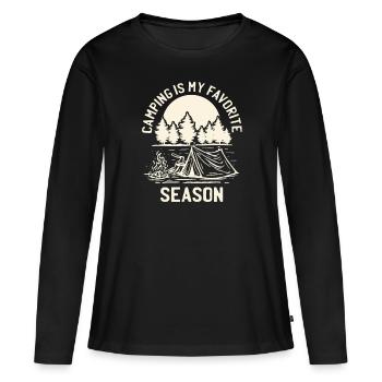 Camping Camping Campsite Camping - T-shirt manches longues Premium bio Femme - noir - Devant - Julia (174cm)