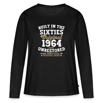 Built in the sixties 1964 58. Geburtstag Herren - Frauen Premium Bio Langarmshirt - Schwarz - Vorne - Julia (174cm)