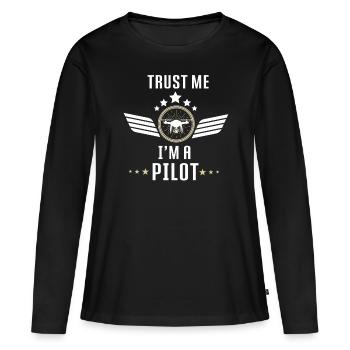 Drone Drone Pilote Drones quadcopter drone - T-shirt manches longues Premium bio Femme - noir - Devant - Julia (174cm)