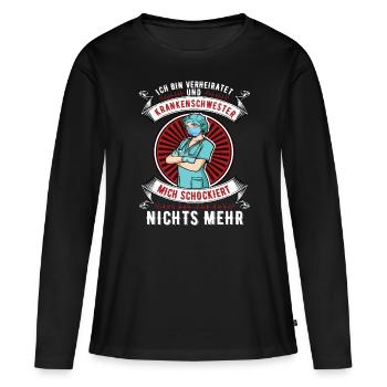 Krankenschwester Krankenpflegerin Pflegefachkraft - Frauen Premium Bio Langarmshirt - Schwarz - Vorne - Julia (174cm)