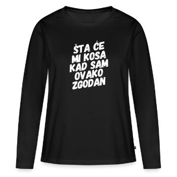 Jugo Balkan Zgodan - T-shirt manches longues Premium bio Femme - noir - Devant - Julia (174cm)