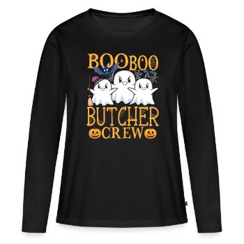 Butcher Butcher Butcher’s Shop Dicton - T-shirt manches longues Premium bio Femme - noir - Devant - Julia (174cm)