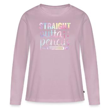 Funny back to school tie rainbow - Women's Premium Organic Long Sleeve Shirt - dusky pink - Front - Julia (174cm)