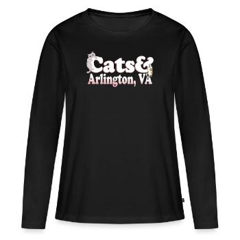 Cute Kawaii Cats And Arlington, VA Chat pour femmes et - T-shirt manches longues Premium bio Femme - noir - Devant - Julia (174cm)