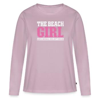 Femmes La fille de plage comme une fille normale mais - T-shirt manches longues Premium bio Femme - rose poudré - Devant - Julia (174cm)