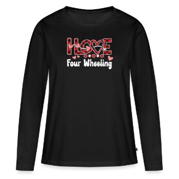 J’aime quatre roues filles quatre roues - T-shirt manches longues Premium bio Femme - noir - Devant - Julia (174cm)