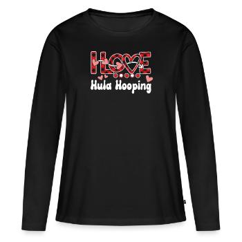 I Love Hula Hooping Girls Hula Hooping - Women's Premium Organic Long Sleeve Shirt - black - Front - Julia (174cm)