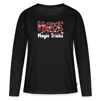 I Love Magic Tricks Girls Magic Tricks - Frauen Premium Bio Langarmshirt - Schwarz - Vorne - Julia (174cm)