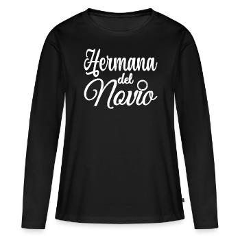 Hermana del Novio Groom's Sister Wedding Party - Women's Premium Organic Long Sleeve Shirt - black - Front - Julia (174cm)