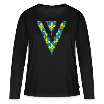 Val de Marne - T-shirt manches longues Premium bio Femme - noir - Devant - Julia (174cm)