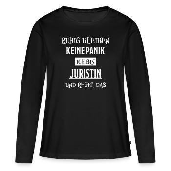 Juristin Beruf Lustige Spruch Jurist Jura Geschenk - Frauen Premium Bio Langarmshirt - Schwarz - Vorne - Julia (174cm)