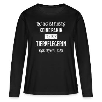 Tierpflegerin Lustig Spruch Tierpflegerin Geschenk - Frauen Premium Bio Langarmshirt - Schwarz - Vorne - Julia (174cm)