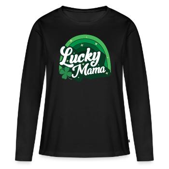 Cadeau de la Saint-Patrick Shamrock Femmes irlandaises - T-shirt manches longues Premium bio Femme - noir - Devant - Julia (174cm)