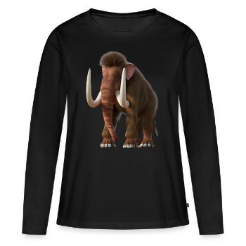 Realistisches Mammut - Frauen Premium Bio Langarmshirt - Schwarz - Vorne - Julia (174cm)