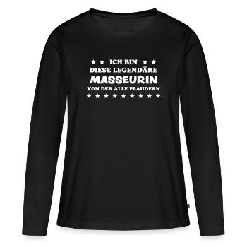 Masseurin Lustig Spruch Massage Masseurin Geschenk - Frauen Premium Bio Langarmshirt - Schwarz - Vorne - Julia (174cm)