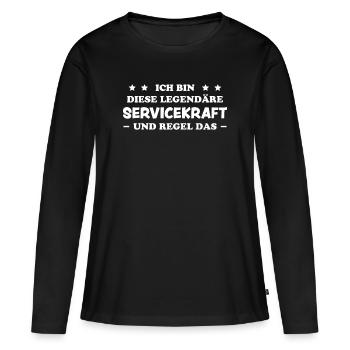Servicekraft Dienstleistung Servicekraft Geschenk - Frauen Premium Bio Langarmshirt - Schwarz - Vorne - Julia (174cm)