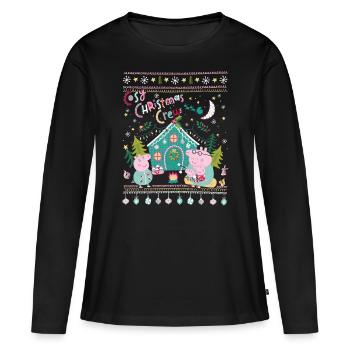 Peppa Pig And Family Christmas Vibes - Women's Premium Organic Long Sleeve Shirt - black - Front - Julia (174cm)