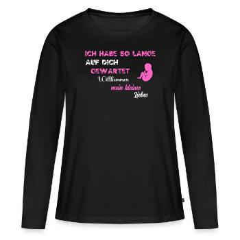 Ich habe so lange auf dich gewartet PNK WE - T-shirt manches longues Premium bio Femme - noir - Devant - Julia (174cm)