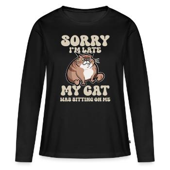 Katze Lustiger Spruch - Frauen Premium Bio Langarmshirt - Schwarz - Vorne - Julia (174cm)