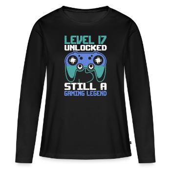 Level 17 Unlocked Still a Gaming Legend Birthday - Women's Premium Organic Long Sleeve Shirt - black - Front - Julia (174cm)