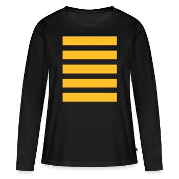 Stripe Horizontal Stripe Costume d’abeille rayé - T-shirt manches longues Premium bio Femme - noir - Devant - Julia (174cm)