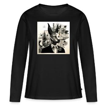 Anubis Ier - T-shirt manches longues Premium bio Femme - noir - Devant - Julia (174cm)