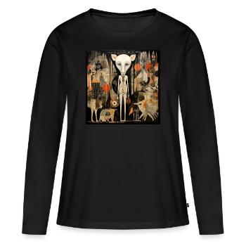 Mexicat - T-shirt manches longues Premium bio Femme - noir - Devant - Julia (174cm)