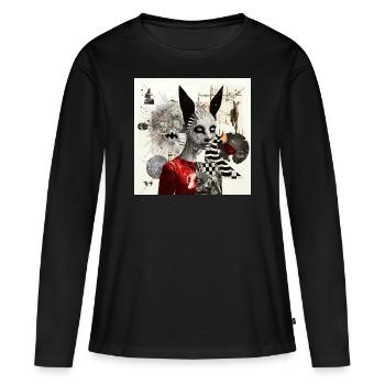Bonjour Lucy - T-shirt manches longues Premium bio Femme - noir - Devant - Julia (174cm)