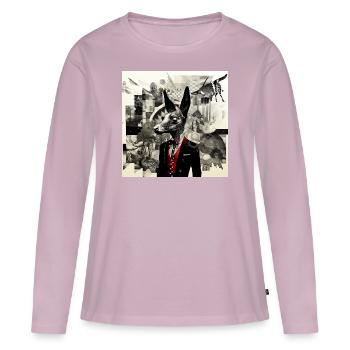 Rencontrez Anubis - T-shirt manches longues Premium bio Femme - rose poudré - Devant - Julia (174cm)