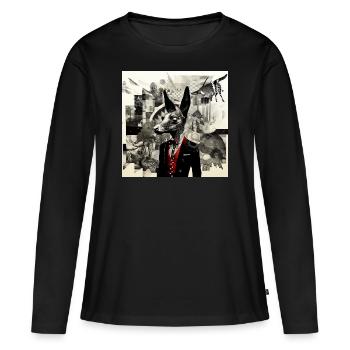 Rencontrez Anubis - T-shirt manches longues Premium bio Femme - noir - Devant - Julia (174cm)