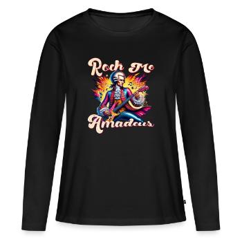 Rock Me Amadeus : Rock-star classique - T-shirt manches longues Premium bio Femme - noir - Devant - Julia (174cm)