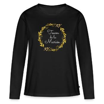 EVJF team de la mariée mariage demoiselle - T-shirt manches longues Premium bio Femme - noir - Devant - Julia (174cm)