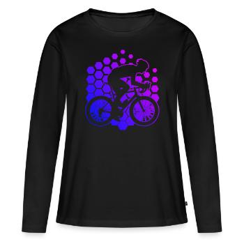 Cycliste de route Vélo de route Vélo de route Vélo de route - T-shirt manches longues Premium bio Femme - noir - Devant - Julia (174cm)