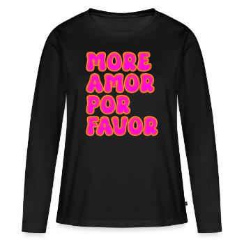 Plus Amor por Favor Stylish Trending Love - T-shirt manches longues Premium bio Femme - noir - Devant - Julia (174cm)