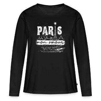 Paris Mon Amour: Romantic Design - Women's Premium Organic Long Sleeve Shirt - black - Front - Julia (174cm)