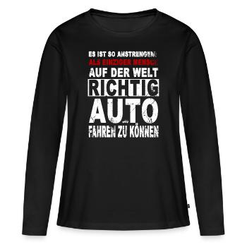 C’est tellement épuisant en tant que monde de conduite humaine - T-shirt manches longues Premium bio Femme - noir - Devant - Julia (174cm)