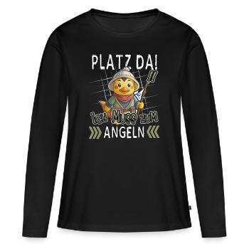 Make room! I have to fish ducks fisherman - Women's Premium Organic Long Sleeve Shirt - black - Front - Julia (174cm)