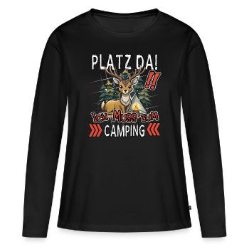 Make room! I have to go to Camping Lustiger Hirsch - Women's Premium Organic Long Sleeve Shirt - black - Front - Julia (174cm)