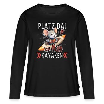 Make room! I Have To Kayak Funny Mouse - Women's Premium Organic Long Sleeve Shirt - black - Front - Julia (174cm)