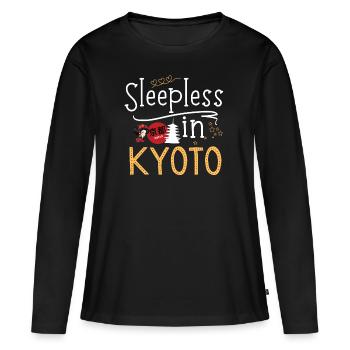 Sleepless in Kyoto Japan Travel Gift - Women's Premium Organic Long Sleeve Shirt - black - Front - Julia (174cm)