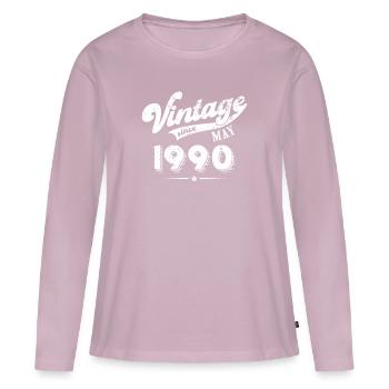 Vintage since May 1990's Birthday Gift - Women's Premium Organic Long Sleeve Shirt - dusky pink - Front - Julia (174cm)
