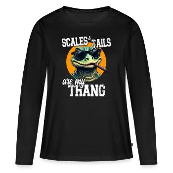 Scales and Tails are my Thang Reptile Lovers - Women's Premium Organic Long Sleeve Shirt - black - Front - Julia (174cm)