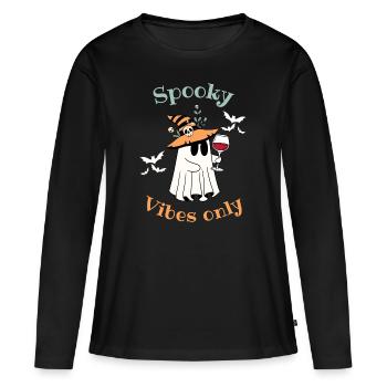 Funny Halloween Ghost - Women's Premium Organic Long Sleeve Shirt - black - Front - Julia (174cm)