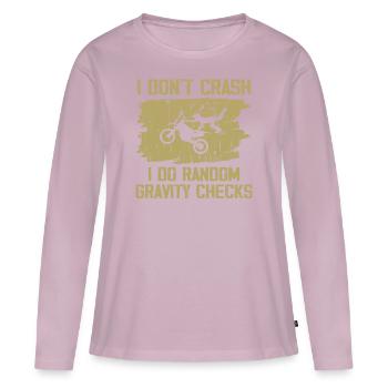 Ich stürze nicht, ich mache zufällige Schwerkraftprüfungen - Frauen Premium Bio Langarmshirt - Altrosa - Vorne - Julia (174cm)