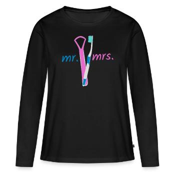 Mr. Mrs. - Women's Premium Organic Long Sleeve Shirt - black - Front - Julia (174cm)