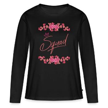 Squad bride - Bridal Team - Women's Premium Organic Long Sleeve Shirt - black - Front - Julia (174cm)